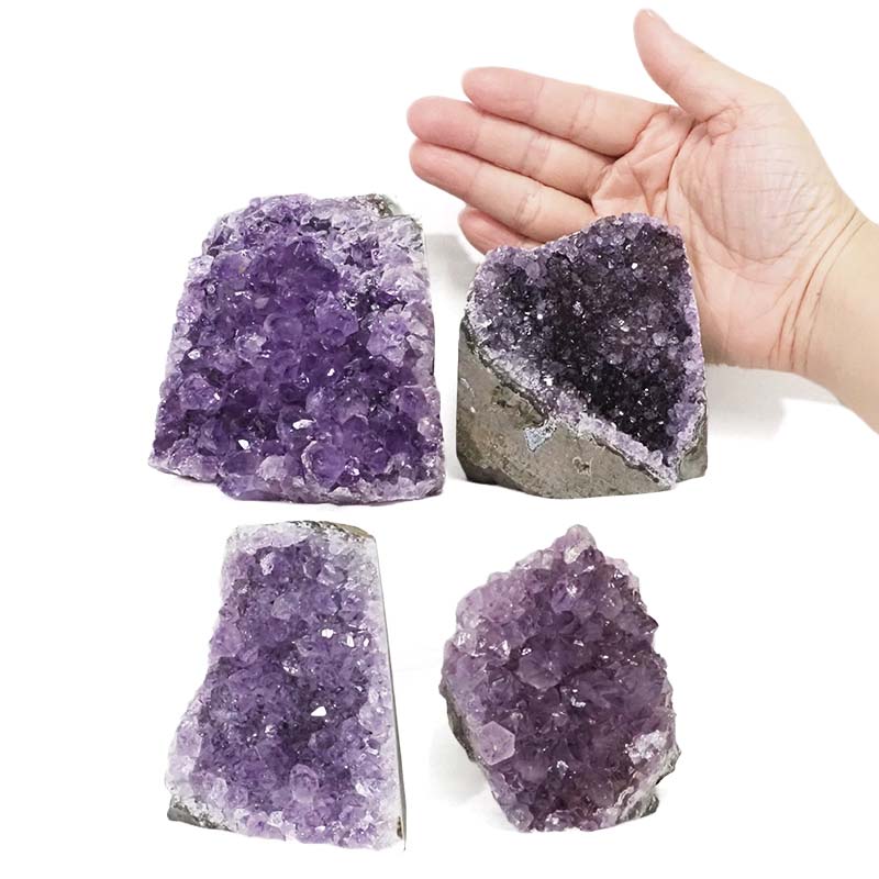2.02kg Amethyst Crystal Geode Specimen Set 4 Pieces DS1599 4 Amethyst Crystal Geode Specimen Set 4 Pieces DS1599 | Himalayan Salt Factory