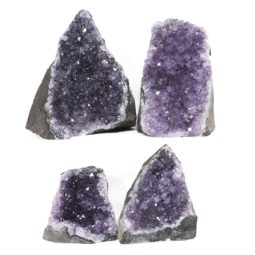 Amethyst Crystal Geode Specimen Set 4 Pieces DS1602 | Himalayan Salt Factory
