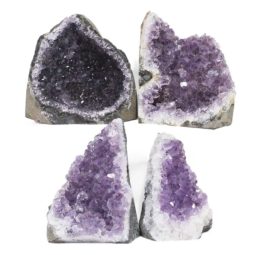 Amethyst Crystal Geode Specimen Set 4 Pieces DS1603 | Himalayan Salt Factory
