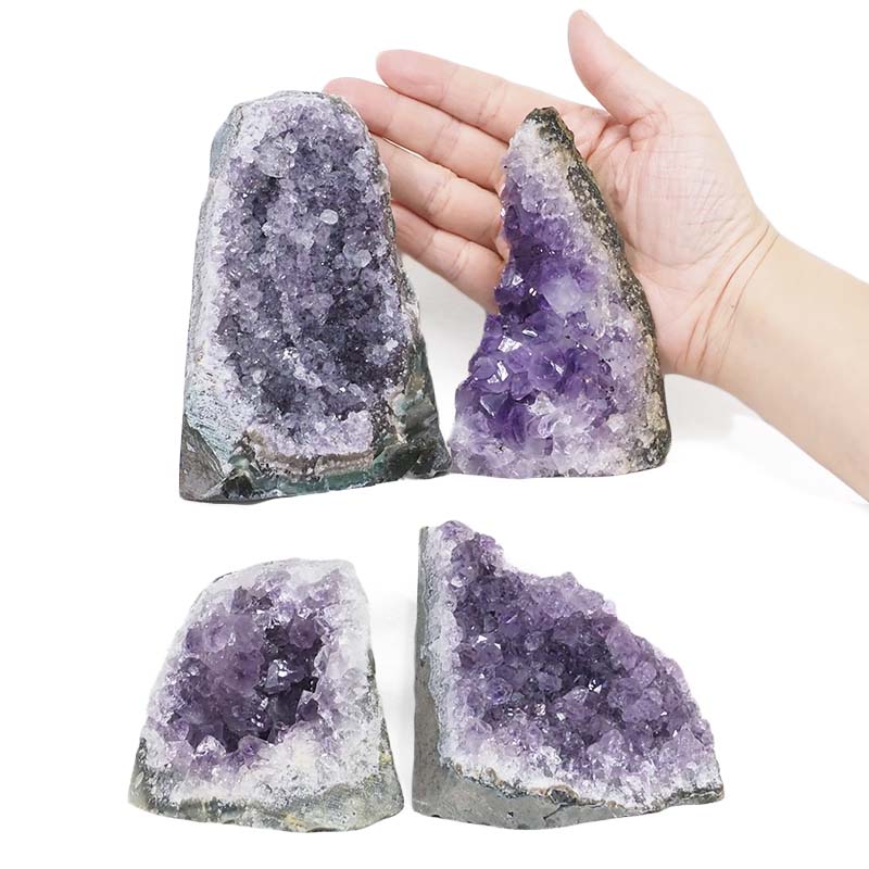 2.03kg Amethyst Crystal Geode Specimen Set 4 Pieces DS1605 4 Amethyst Crystal Geode Specimen Set 4 Pieces DS1605 | Himalayan Salt Factory