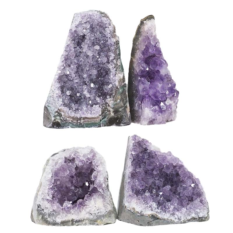 2.03kg Amethyst Crystal Geode Specimen Set 4 Pieces DS1605 3 Amethyst Crystal Geode Specimen Set 4 Pieces DS1605 | Himalayan Salt Factory