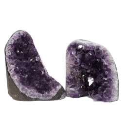 Amethyst Polished Crystal Geode Specimen Set 2 Pieces DN1222 | Himalayan Salt Factory