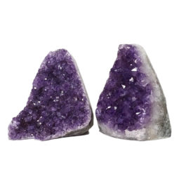 Amethyst Polished Crystal Geode Specimen Set 2 Pieces DN1223 | Himalayan Salt Factory