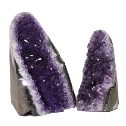 Amethyst Polished Crystal Geode Specimen Set 2 Pieces DN1227 | Himalayan Salt Factory