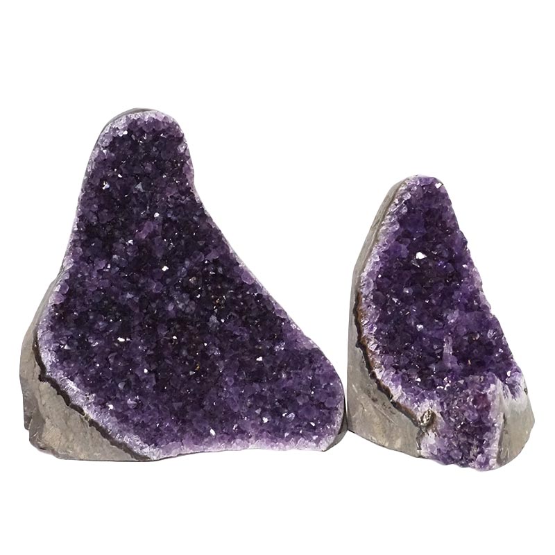 2.02kg Amethyst Polished Crystal Geode Specimen Set 2 Pieces DN1229 3 Amethyst Polished Crystal Geode Specimen Set 2 Pieces DN1229 | Himalayan Salt Factory