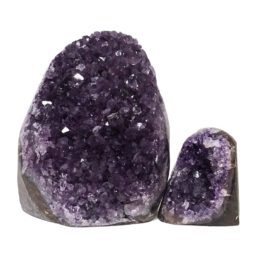 Amethyst Polished Crystal Geode Specimen Set 2 Pieces DN1230 | Himalayan Salt Factory