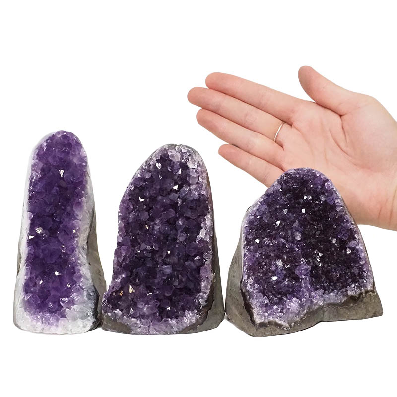 2.14kg Amethyst Polished Crystal Geode Specimen Set 3 Pieces DN1233 4 Amethyst Polished Crystal Geode Specimen Set 2 Pieces DN1233 | Himalayan Salt Factory