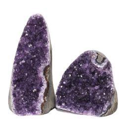 Amethyst Polished Crystal Geode Specimen Set 2 Pieces DN1241 | Himalayan Salt Factory