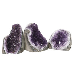 Amethyst Polished Crystal Geode Specimen Set 2 Pieces DN1244 | Himalayan Salt Factory