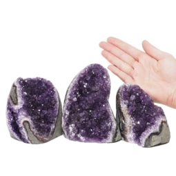 2.43kg Amethyst Polished Crystal Geode Specimen Set 3 Pieces DN1245 5 Amethyst Polished Crystal Geode Specimen Set 2 Pieces DN1245 | Himalayan Salt Factory