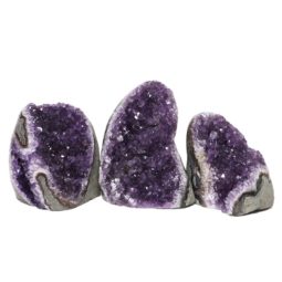 Amethyst Polished Crystal Geode Specimen Set 2 Pieces DN1245 | Himalayan Salt Factory