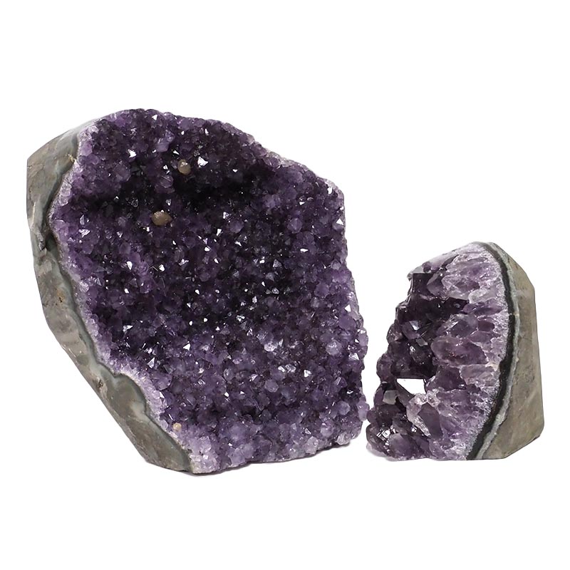 2.21kg Amethyst Polished Crystal Geode Specimen Set 2 Pieces DN1246 3 Amethyst Polished Crystal Geode Specimen Set 2 Pieces DN1246 | Himalayan Salt Factory