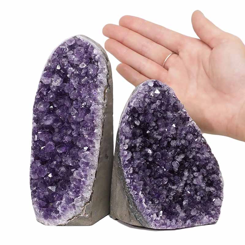 1.94kg Amethyst Polished Crystal Geode Specimen Set 2 Pieces DN1248 4 Amethyst Polished Crystal Geode Specimen Set 2 Pieces DN1248 | Himalayan Salt Factory