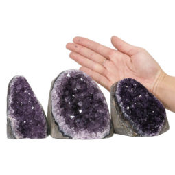 1.89kg Amethyst Polished Crystal Geode Specimen Set 3 Pieces DN1250 5 Amethyst Polished Crystal Geode Specimen Set 2 Pieces DN1250 | Himalayan Salt Factory