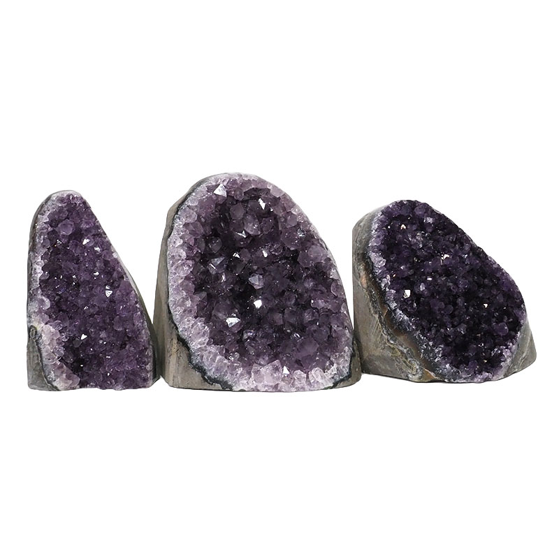 1.89kg Amethyst Polished Crystal Geode Specimen Set 3 Pieces DN1250 3 Amethyst Polished Crystal Geode Specimen Set 2 Pieces DN1250 | Himalayan Salt Factory