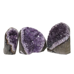 Amethyst Polished Crystal Geode Specimen Set 2 Pieces DN1251 | Himalayan Salt Factory