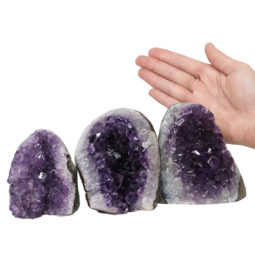 1.94kg Amethyst Polished Crystal Geode Specimen Set 3 Pieces DN1253 5 Amethyst Polished Crystal Geode Specimen Set 2 Pieces DN1253 | Himalayan Salt Factory