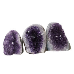 Amethyst Polished Crystal Geode Specimen Set 2 Pieces DN1253 | Himalayan Salt Factory