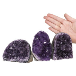 2.04kg Amethyst Polished Crystal Geode Specimen Set 3 Pieces DN1254 5 Amethyst Polished Crystal Geode Specimen Set 2 Pieces DN1254 | Himalayan Salt Factory