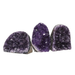 Amethyst Polished Crystal Geode Specimen Set 2 Pieces DN1254 | Himalayan Salt Factory