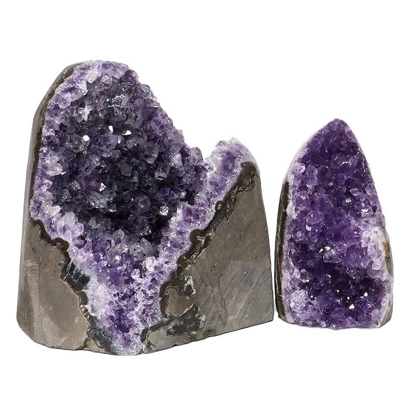 2.96kg Amethyst Polished Crystal Geode Specimen Set 2 Pieces DN1256 3 Amethyst Polished Crystal Geode Specimen Set 2 Pieces DN1256 | Himalayan Salt Factory