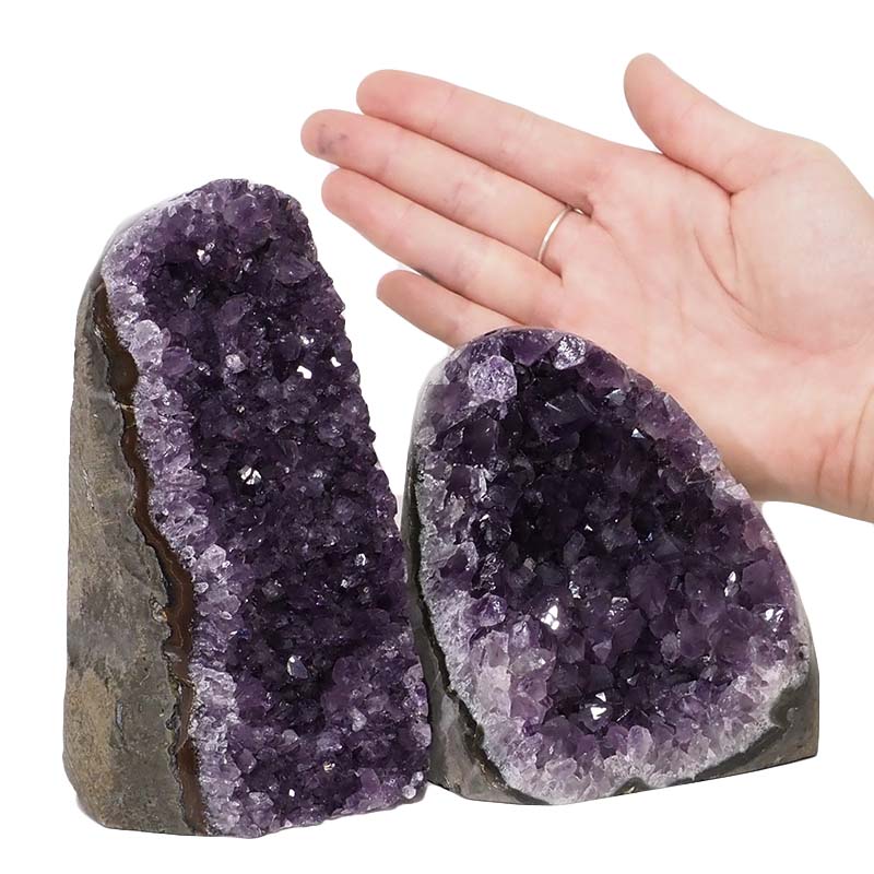 1.97kg Amethyst Polished Crystal Geode Specimen Set 2 Pieces DN1260 4 Amethyst Polished Crystal Geode Specimen Set 2 Pieces DN1260 | Himalayan Salt Factory