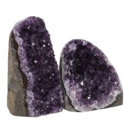 Amethyst Polished Crystal Geode Specimen Set 2 Pieces DN1260 | Himalayan Salt Factory