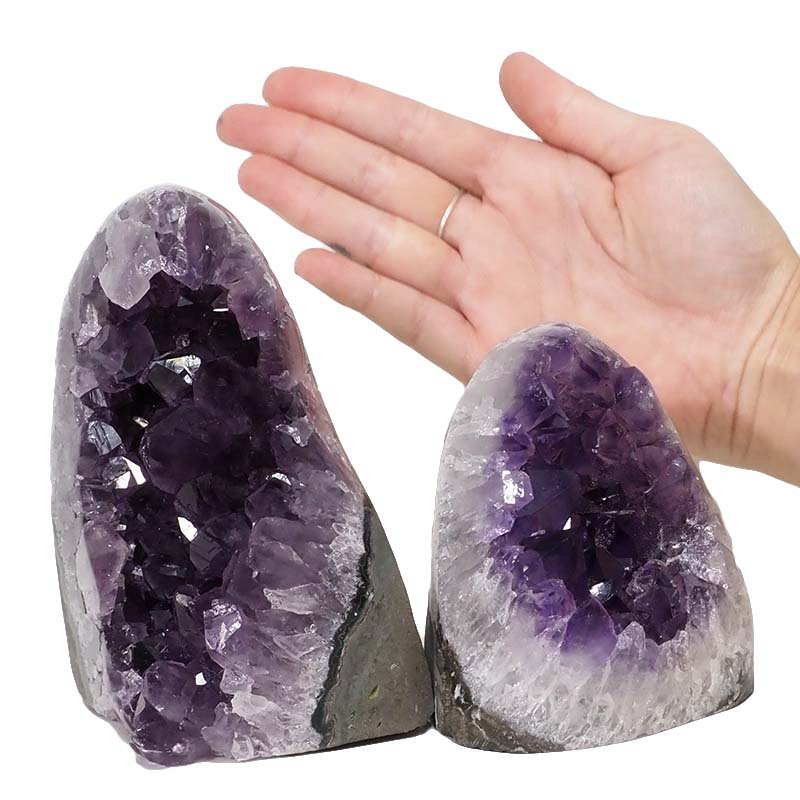 1.97kg Amethyst Polished Crystal Geode Specimen Set 2 Pieces DN1262 4 Amethyst Polished Crystal Geode Specimen Set 2 Pieces DN1262 | Himalayan Salt Factory | Himalayan Salt Factory