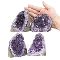 2.16kg Amethyst Polished Crystal Geode Specimen Set 4 Pieces DS1645 5 Amethyst Polished Crystal Geode Specimen Set 4 Pieces DS1645 | Himalayan Salt Factory