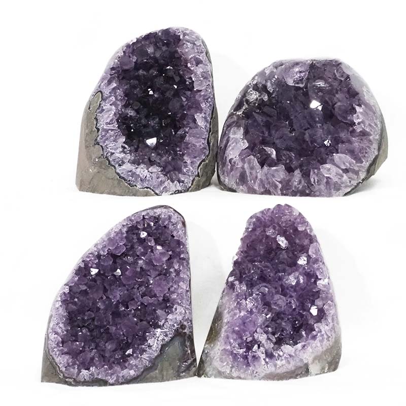 2.16kg Amethyst Polished Crystal Geode Specimen Set 4 Pieces DS1645 3 Amethyst Polished Crystal Geode Specimen Set 4 Pieces DS1645 | Himalayan Salt Factory