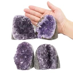 1.99kg Amethyst Polished Crystal Geode Specimen Set 4 Pieces DS1646 5 Amethyst Polished Crystal Geode Specimen Set 4 Pieces DS1646 | Himalayan Salt Factory