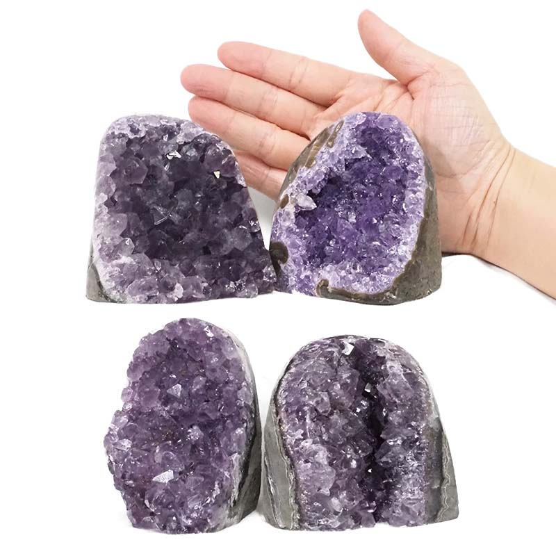 1.99kg Amethyst Polished Crystal Geode Specimen Set 4 Pieces DS1646 4 Amethyst Polished Crystal Geode Specimen Set 4 Pieces DS1646 | Himalayan Salt Factory