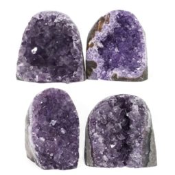 Amethyst Polished Crystal Geode Specimen Set 4 Pieces DS1646 | Himalayan Salt Factory