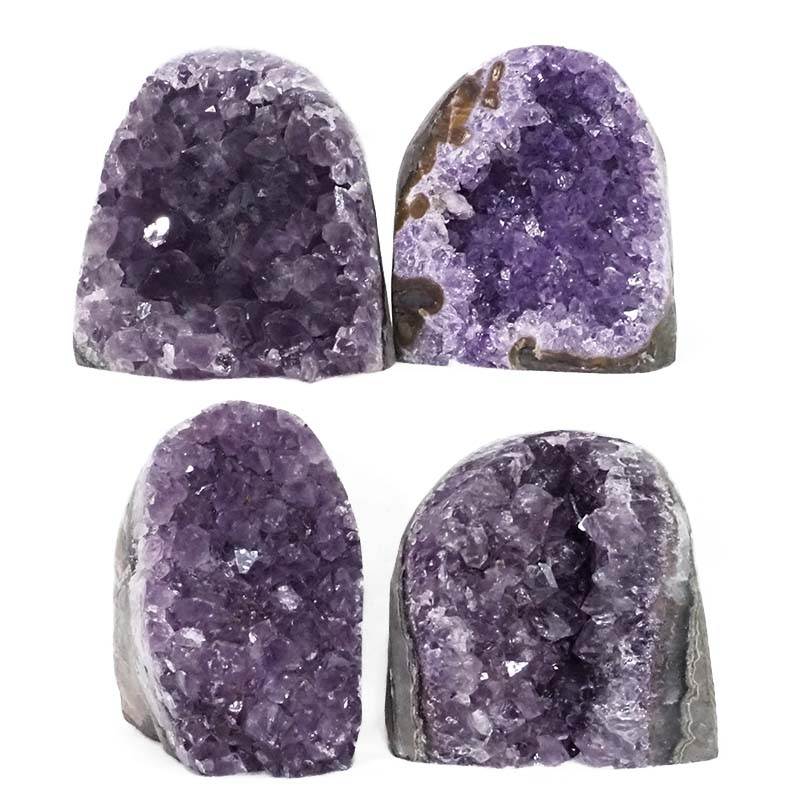 1.99kg Amethyst Polished Crystal Geode Specimen Set 4 Pieces DS1646 3 Amethyst Polished Crystal Geode Specimen Set 4 Pieces DS1646 | Himalayan Salt Factory