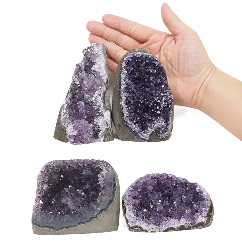 1.91kg Amethyst Polished Crystal Geode Specimen Set 4 Pieces DS1649 4 Amethyst Polished Crystal Geode Specimen Set 4 Pieces DS1649 | Himalayan Salt Factory