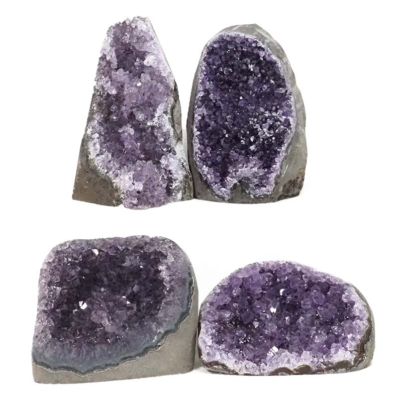 1.91kg Amethyst Polished Crystal Geode Specimen Set 4 Pieces DS1649 3 Amethyst Polished Crystal Geode Specimen Set 4 Pieces DS1649 | Himalayan Salt Factory