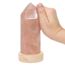 0.58kg Fire Quartz Terminated Point with LED Small Light Base DS1614 13 Fire Quartz Terminated Point with LED Small Base DS1614 | Himalayan Salt Factory