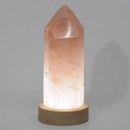 0.58kg Fire Quartz Terminated Point with LED Small Light Base DS1614 12 Fire Quartz Terminated Point with LED Small Base DS1614 | Himalayan Salt Factory