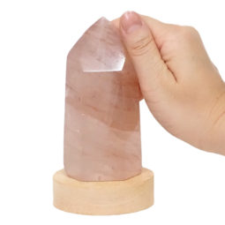 Fire Quartz Terminated Point with LED Small Base DS1617 | Himalayan Salt Factory