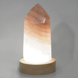 Fire Quartz Terminated Point with LED Small Base DS1617 | Himalayan Salt Factory