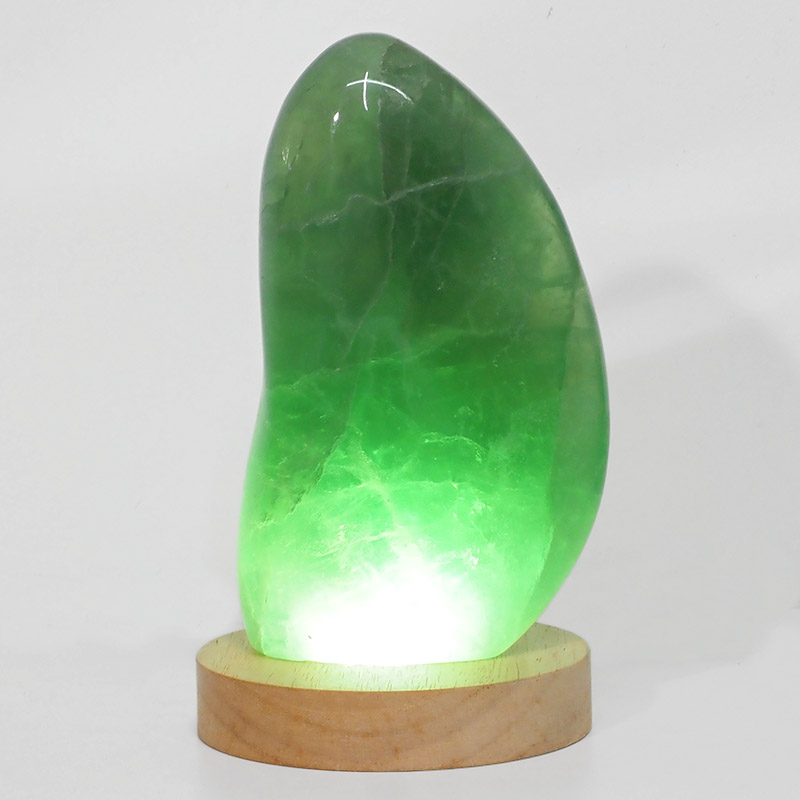 1.22kg Green Fluorite Polished Self Stand with LED Large Base DS1626 4 Green Fluorite Polished Self Stand with LED Large Base DS1626 | Himalayan Salt Factory