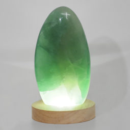 Green Fluorite Polished Self Stand with LED Large Base DS1631 | Himalayan Salt Factory