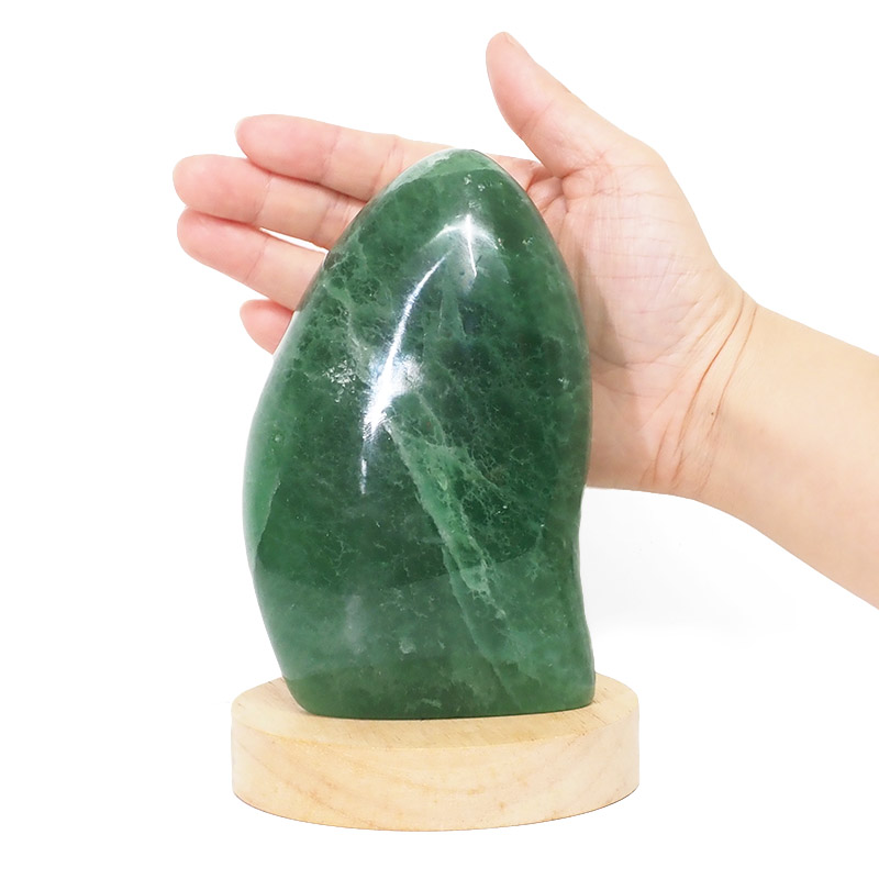 1.22kg Green Fluorite Polished Self Stand with LED Large Base DS1632 5 Green Fluorite Polished Self Stand with LED Large Base DS1632 | Himalayan Salt Factory