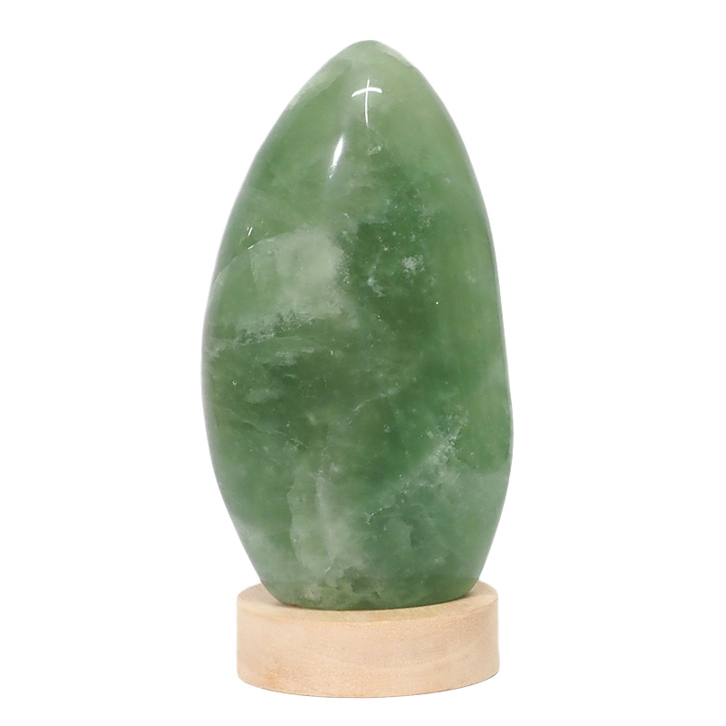 1.03kg Green Fluorite Polished Self Stand with LED Small Base DS1627 9 Green Fluorite Polished Self Stand with LED Large Base DS1627 | Himalayan Salt Factory