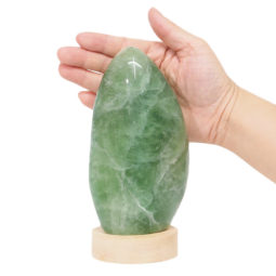 1.03kg Green Fluorite Polished Self Stand with LED Small Base DS1627 11 Green Fluorite Polished Self Stand with LED Large Base DS1627 | Himalayan Salt Factory