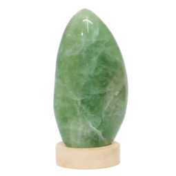 Green Fluorite Polished Self Stand with LED Large Base DS1627 | Himalayan Salt Factory