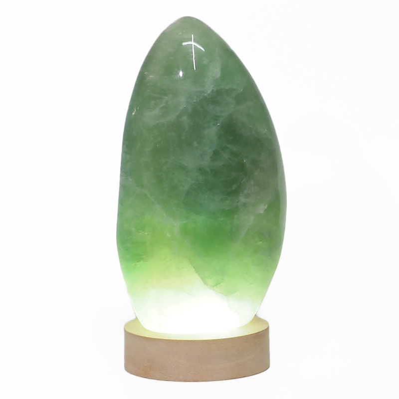 1.03kg Green Fluorite Polished Self Stand with LED Small Base DS1627 4 Green Fluorite Polished Self Stand with LED Large Base DS1627 | Himalayan Salt Factory