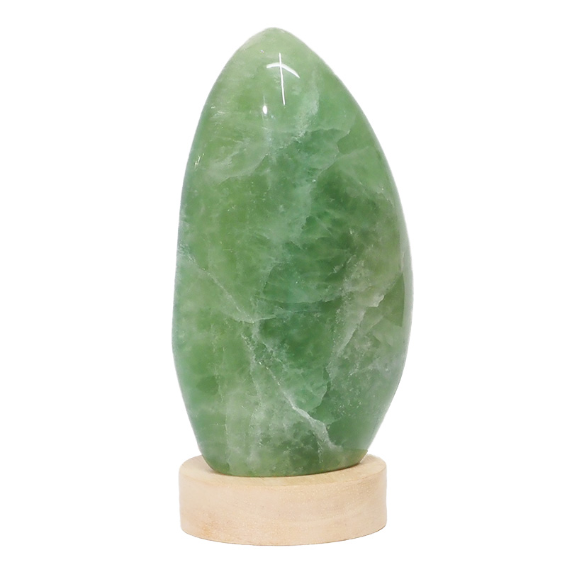 1.03kg Green Fluorite Polished Self Stand with LED Small Base DS1627 3 Green Fluorite Polished Self Stand with LED Large Base DS1627 | Himalayan Salt Factory