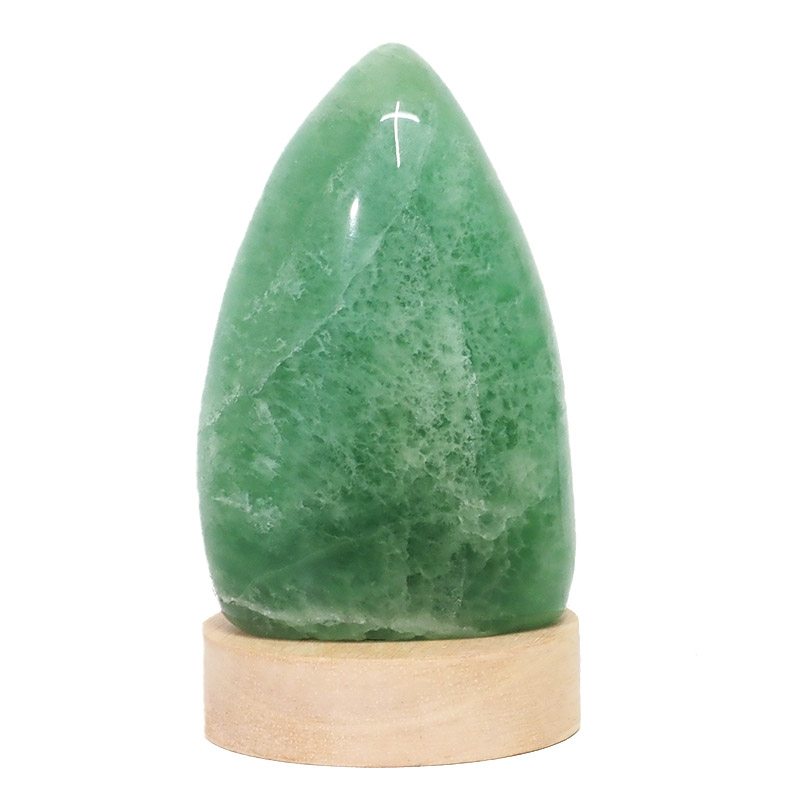 0.59kg Green Fluorite Polished Self Stand with LED Small Base DS1630 6 Green Fluorite Polished Self Stand with LED Large Base DS1630 | Himalayan Salt Factory