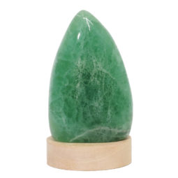 Green Fluorite Polished Self Stand with LED Large Base DS1630 | Himalayan Salt Factory